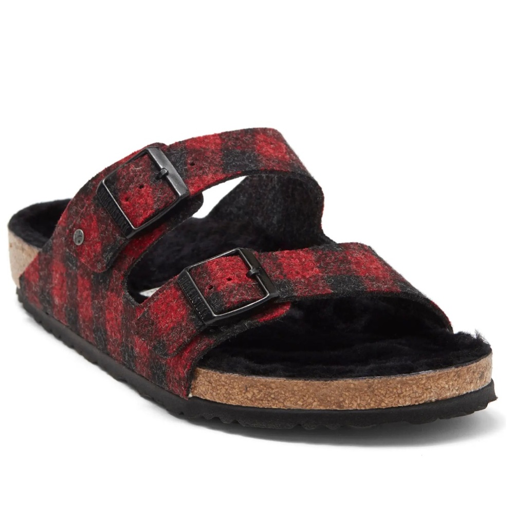 Arizona Plaid Genuine Shearling Slide Sandal (Men)
BIRKENSTOCK